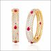 Aisshpra Diamond Bangles in 14 Kt for Women Meena Design Wedding Wear Jewellery