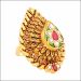 Aisshpra Gold Cocktail Ring in 22 Kt Meena Design Wedding Jewellery for Women 