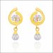Aisshpra Gold Drop Earrings in 18 Kt for Kids Studded with Signity Stones  