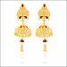 Aisshpra Gold Jhumka Earrings in 18 Kt Meena Design Traditional Wear Jewellery for Women