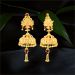Aisshpra Gold Jhumka Earrings in 18 Kt Meena Design Traditional Wear Jewellery for Women