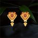 Aisshpra Gold Earrings in 18 Kt Traditional Geru Design Jewellery for Women