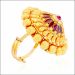 Aisshpra Elegant Gold Cocktail Ring in 18 Kt Meena Design Wedding Jewellery for Women
