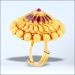 Aisshpra Elegant Gold Cocktail Ring in 18 Kt Meena Design Wedding Jewellery for Women
