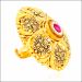 Aisshpra Gold Cocktail Ring in 18 Kt Traditional Meena Design Wedding Jewellery for Women