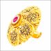 Aisshpra Gold Cocktail Ring in 18 Kt Traditional Meena Design Wedding Jewellery for Women