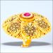 Aisshpra Gold Cocktail Ring in 18 Kt Traditional Meena Design Wedding Jewellery for Women