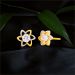 Aisshpra Solitaire Gold Stud Earrings in 18 Kt for Women Floral Design Jewellery