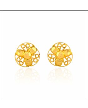 Mesmerising Blooms Yellow Gold Stud Earrings