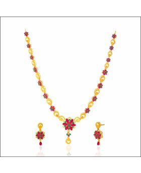 Floral Tales Gold Necklace Set
