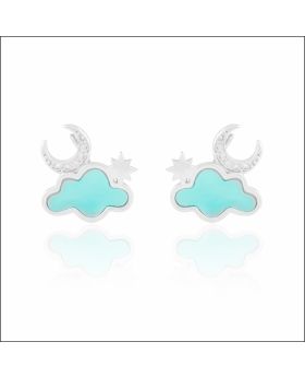 Gazing Stars Playful Clouds Sterling Silver Earrings
