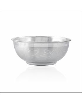 Regal Blossom Engraved Silver Bowl