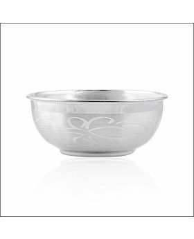 Refined Floral Etched Silver Bowl