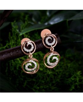 Elegant Swirl Diamond Necklace Earrings