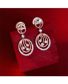 Opulent Loop Diamond Necklace Earrings