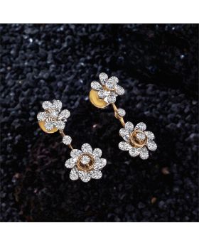 Floral Blossoms Diamond Necklace Earrings