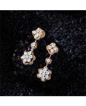 Graceful Blossom Diamond Necklace Earrings