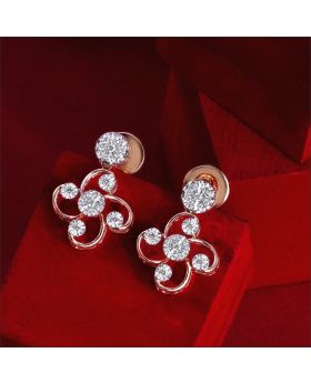 Modern Swirl Diamond Necklace Earrings