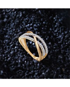 Criss-Cross Pavé Set Diamond Ring