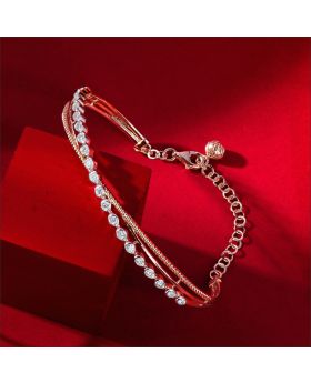 Dazzling Triple-Strand Design Diamond Bracelet