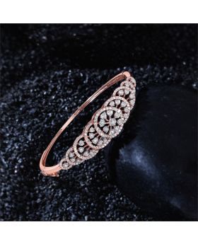 Intricate Filigree Rose Gold Diamond Bracelet