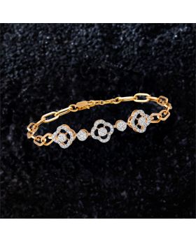 Floral Fusion Link Diamond Bracelet