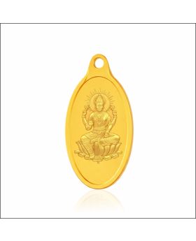 Aisshpra 999 Purity 1 Gram Goddess Lakshmi Gold Coin Pendant