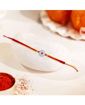 Traditional Grace 92.5 Stamped Silver Rakhi