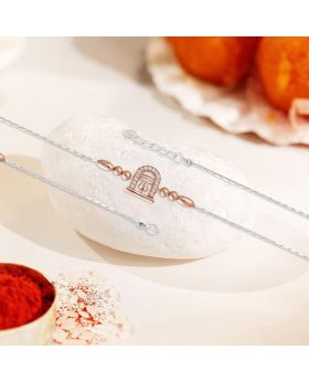 Divine Shiv ling and Shiv trishul 92.5 Stamped Silver Rakhi
