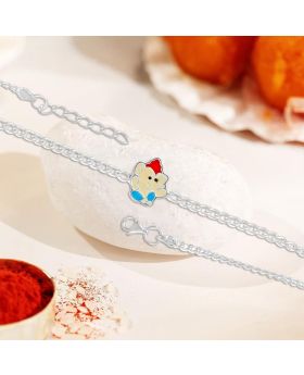 Gracious Ganpati 92.5 Stamped Silver Rakhi