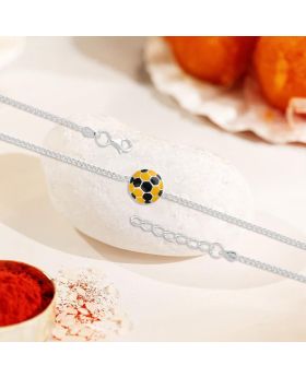 Playful Ball Design 92.5 Stamped Silver Rakhi