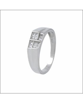 Gleaming Square Cut Silver Ring