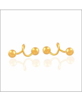 Sleek Dual Ball Gold Stud Earrings