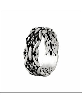 Midnight Glow Matte Silver Band