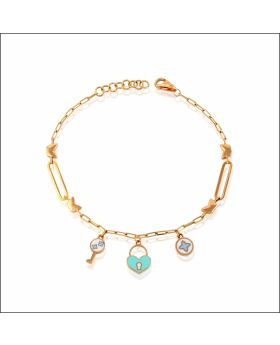 Enchanting Lock & Key Gold Bracelet