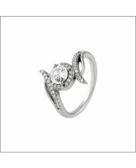 Exotic Grace Tension Set Silver Ring