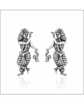 Dancing Girl Motif Sterling Silver Earrings