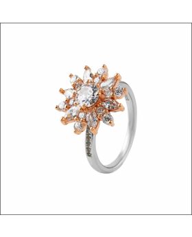 Nature Inspired Two-Tone Silver Ring