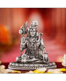 Majestic Lord Mahadeva Silver Idol