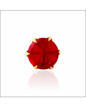 Scarlet Gleam Round Gold Nose Pin