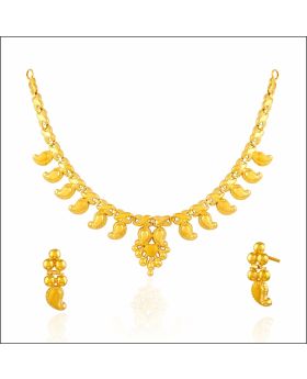 Captivating Allure Trichur Design Gold Necklace Set