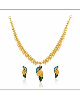 Traditional Statement Gold Necklace Set