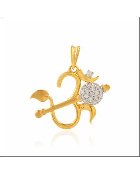 Divine Glory OM and Shiv Trishul Diamond Pendant