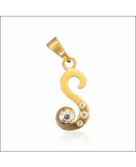 Vintage Inspired Alphabet S Gold Pendant