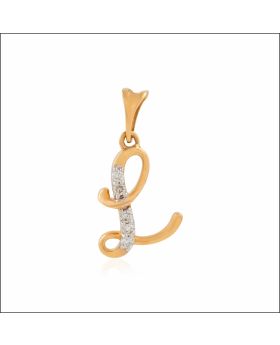 Loving Sparkle Alphabet L Diamond Pendant