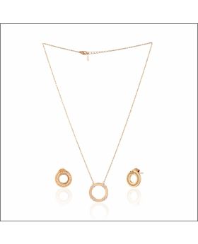 Crescent Moon Silver Pendant Set