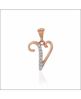 Enticing Alphabet V Diamond Pendant