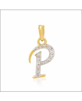 Shimmering Alphabet P Diamond Pendant