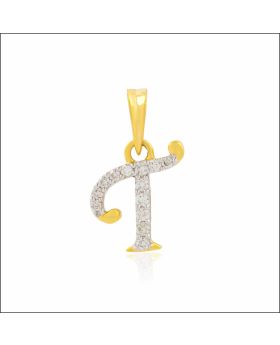 Graceful Shimmer Alphabet T Diamond Pendant