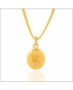 Traditional Swastik Motif Gold Locket